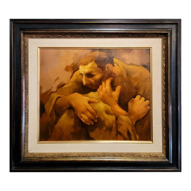 Charles Bragg - Father & Son Affection - Oil Painting For Sale