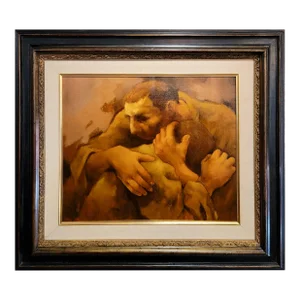 Charles Bragg - Father & Son Affection - Oil Painting