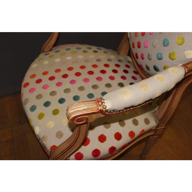 Louis XVI Medallion Armchairs, 1950s, Set of 2 For Sale - Image 9 of 12