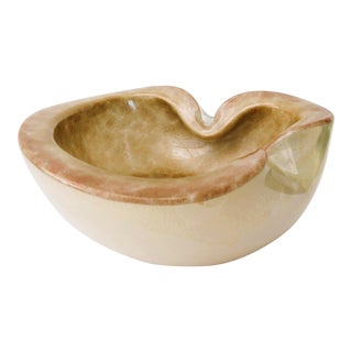 Vintage Italian Murano Copper and Golf Fleck Art Glass Bowl. For Sale