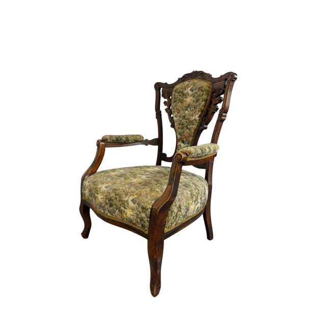 Antique Mid-19th Century Victorian Parlor Armchair For Sale - Image 9 of 13