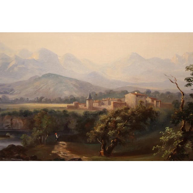 Romantic Landscape, 1800s, Oil on Canvas, Framed For Sale - Image 12 of 13