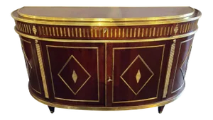 Palatial Russian Neoclassical Style Demilune Console Cabinet