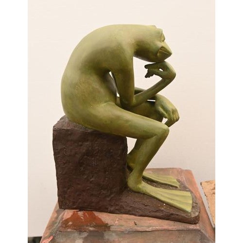Frog the Thinker Statue in Bronze after Rodin For Sale - Image 6 of 8