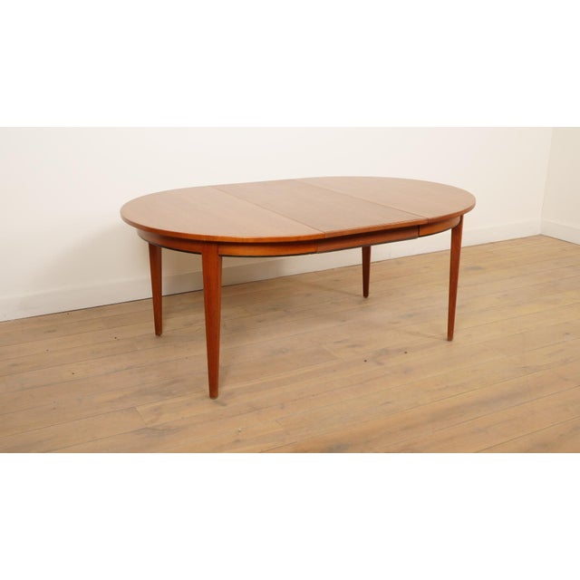 Vintage Extendable Teak Model 55 Dining Table attributed to Gunni Omann for Omann Jun, 1960s For Sale - Image 11 of 18