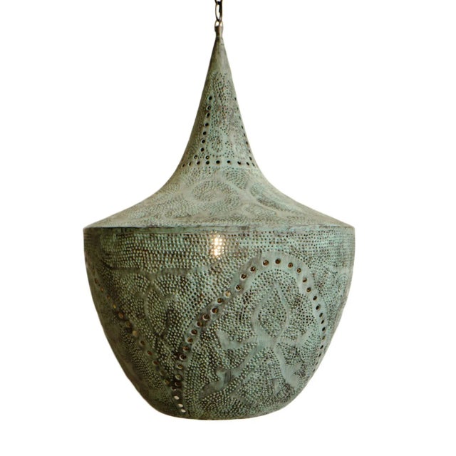 Verdigris Copper Madras Pendant Light Large For Sale - Image 8 of 10