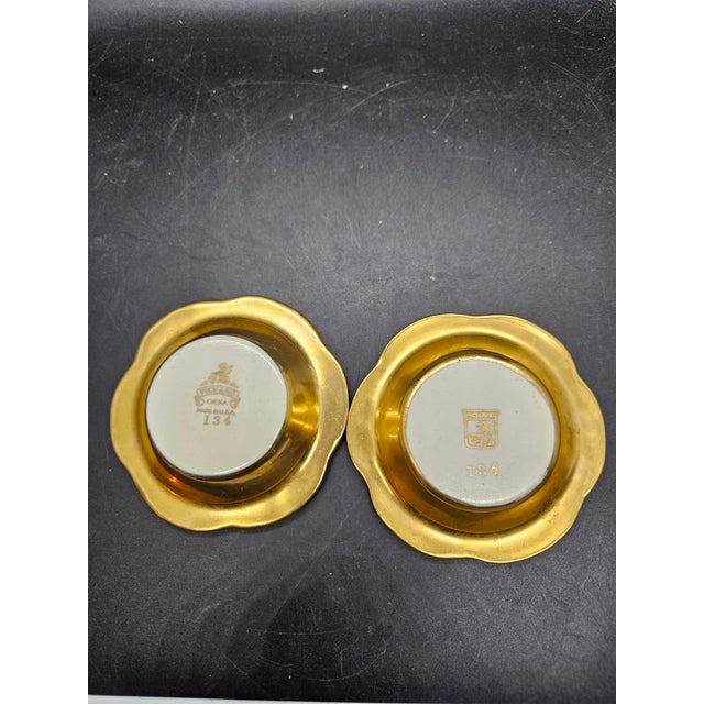 Pickard China Vintage Pickard Ashtray Gold With Floral Pattern 4 1/2" #135 ~ Mint For Sale - Image 4 of 4