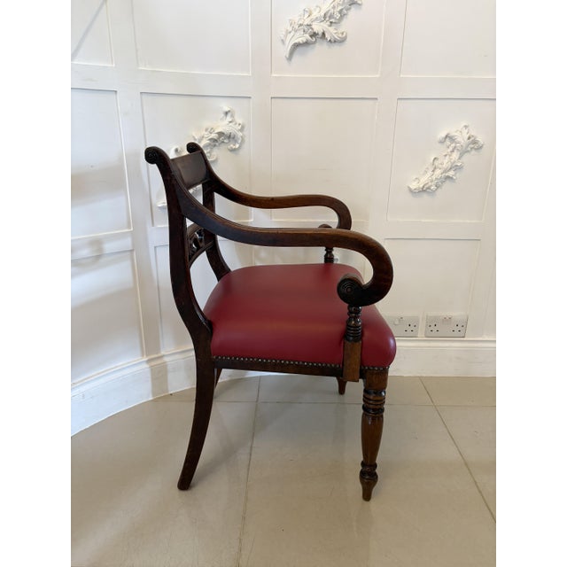 Early 19th Century Set of Antique George III Mahogany Desk Chairs, 1800s For Sale - Image 5 of 13