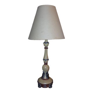 Vintage Italian Style Majolica Table Lamp For Sale