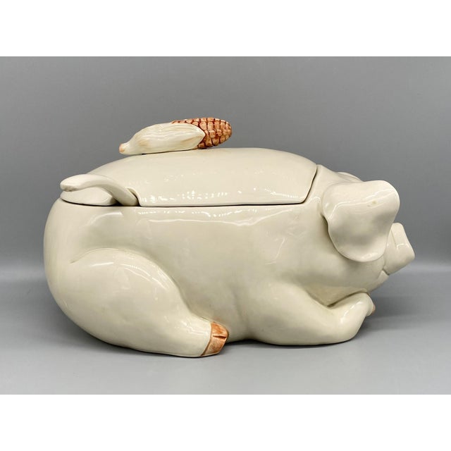 1970's Fitz and Floyd Farmhouse Pig Soup Tureen With Ladle Chairish