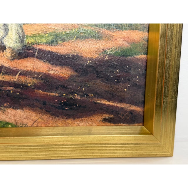 Chestnut Gilt Framed Oil Painting Grey Mare and Chestnut Foal "Mother and Son" After Henry William Banks Davis Ra For Sale - Image 8 of 18