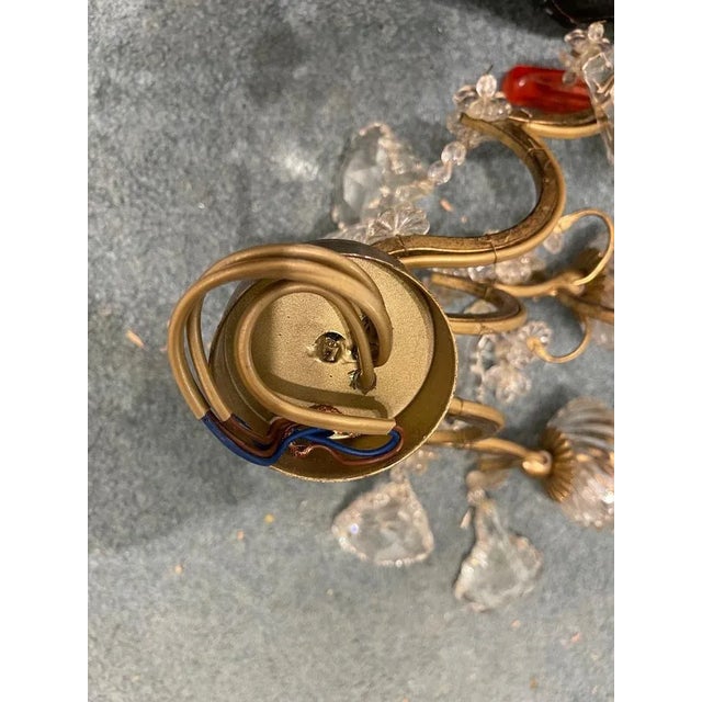 Glass Large Crystal Sconces, 1960s, Set of 3 For Sale - Image 7 of 10