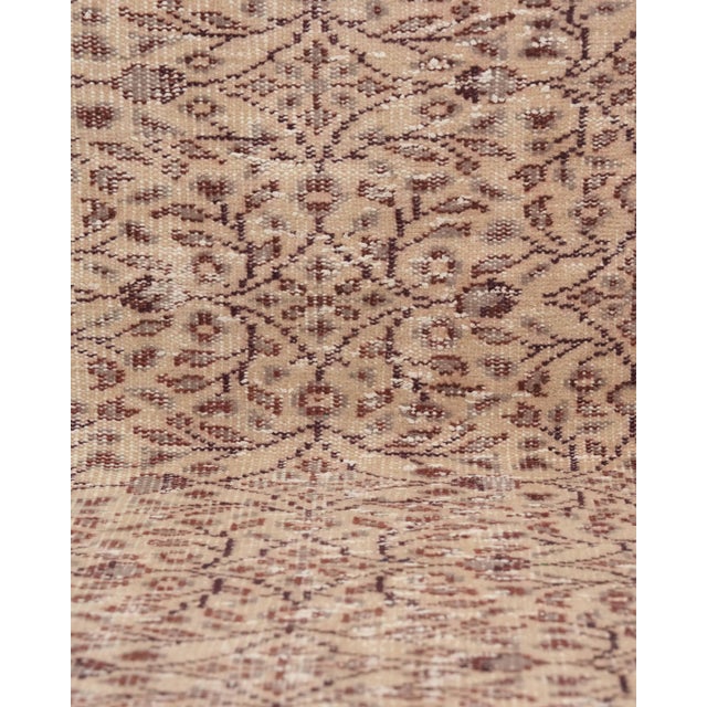 1970s 1970s Vintage Turkish Handmade Wool Cotton Brown Runner Rug For Sale - Image 5 of 11