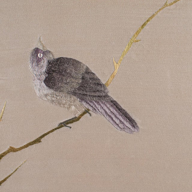 Textile 1940's Vintage Framed Bird Scene For Sale - Image 7 of 9