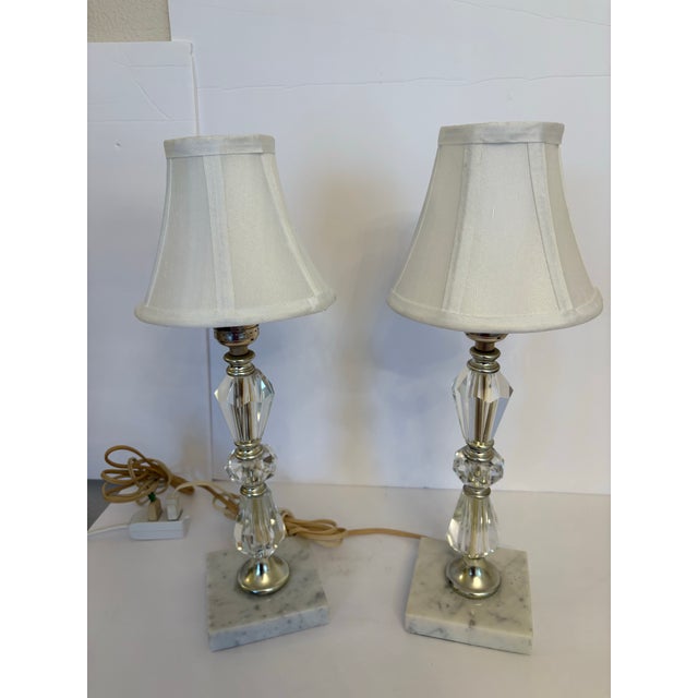 These Hollywood Regency and/or Art Deco style boudoir lamps can be either or due to the fact they have a marble base on...