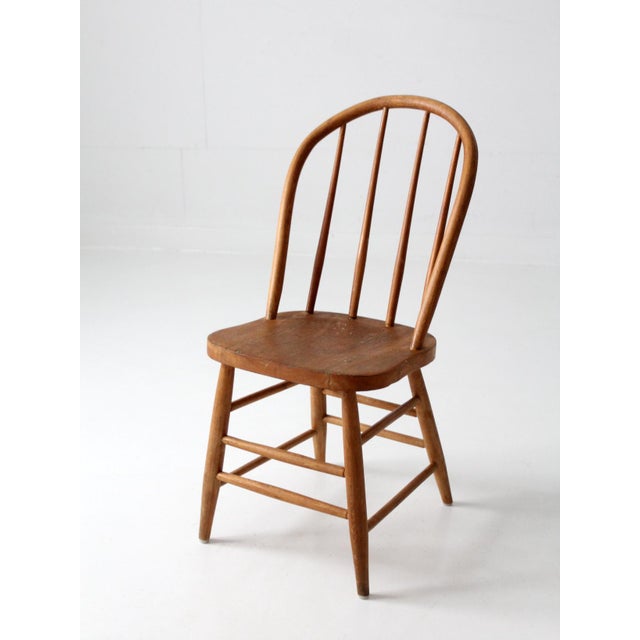 Farmhouse Antique Windsor Style Bow Back Dining Chair For Sale - Image 3 of 14