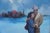 Mid 20th Century Robert Albert Maguire Lovers in a Winter Landscape Oil Painting on Board For Sale - Image 4 of 6
