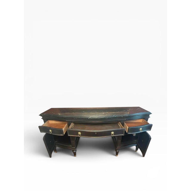 Stone 1990s Ralph Lauren for Henredon Black Marble Top Sideboard For Sale - Image 7 of 15