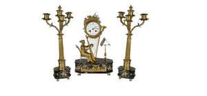 Antique Fireplace Garnish the Harpist, Set of 3