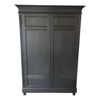 Large Black Wooden Wardrobe For Sale