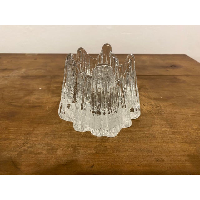 Glass Vintage Volcano Crystal Glass Votive Candleholder by Rune Strand for Nybro, Sweden, 1970s For Sale - Image 7 of 12