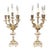 1950s Pair French Stone and Gilt Brass Candelabra Lamps For Sale