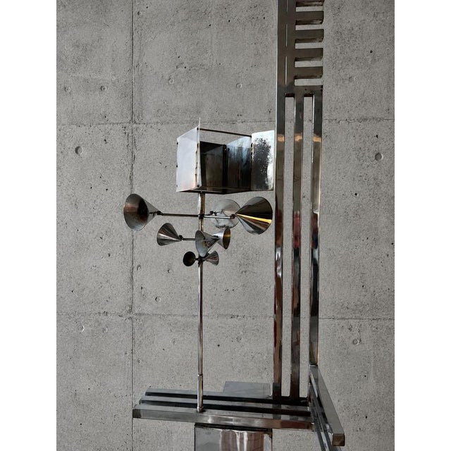 Industrial Chrome Kinetic Wind Catcher Sculpture, 1970s For Sale - Image 3 of 10