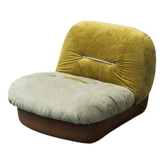 Vintage Chair in Fabric and Leather from Saporiti Italia, 1970s For Sale