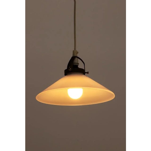 1970s Vintage Hanging Lamp in White Glass attributed to Soholm, 1970s For Sale - Image 5 of 12