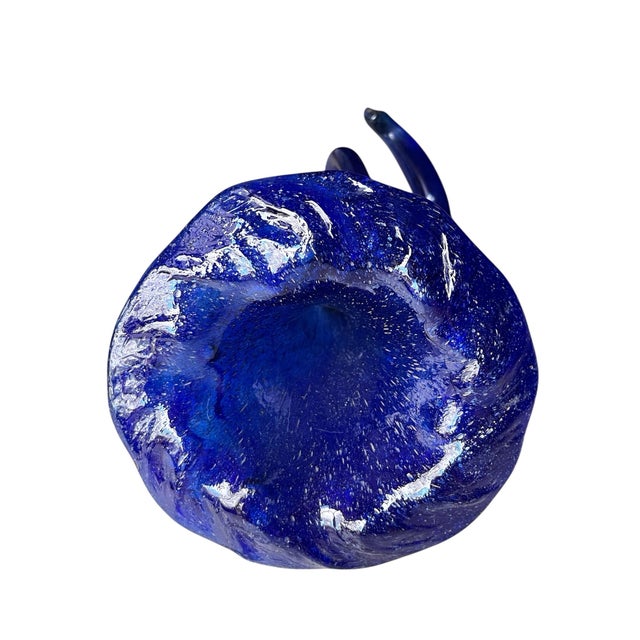 1960s Mid-Century Modern Era Brilliant Blue Blown Art Glass For Sale - Image 4 of 8