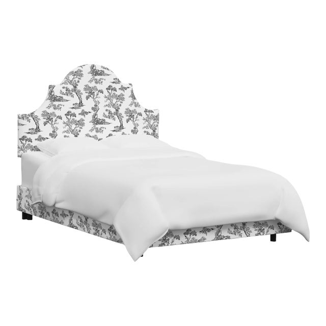 Red from Scalamandre crafted by Cloth & Company Geneva Cal. King Bed, Light Gray Toile For Sale