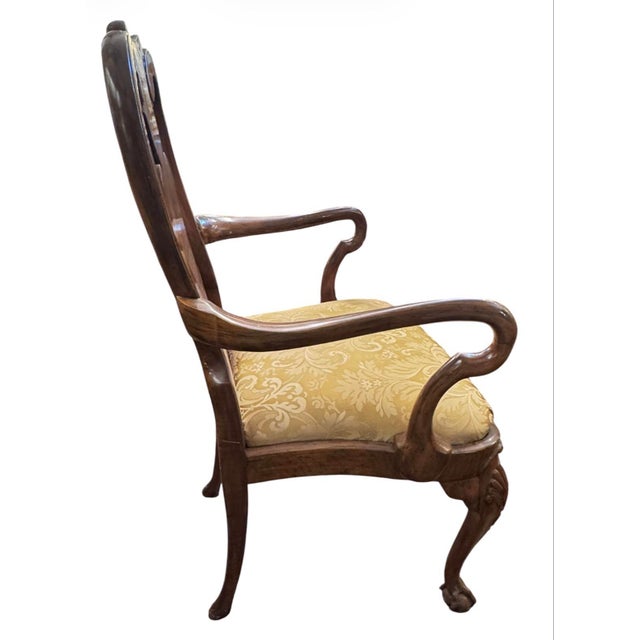 Set of 10 Burl Walnut Georgian / Queen Anne Style Dining Chairs – 8 Side Chairs & 2 Armchairs For Sale - Image 10 of 12