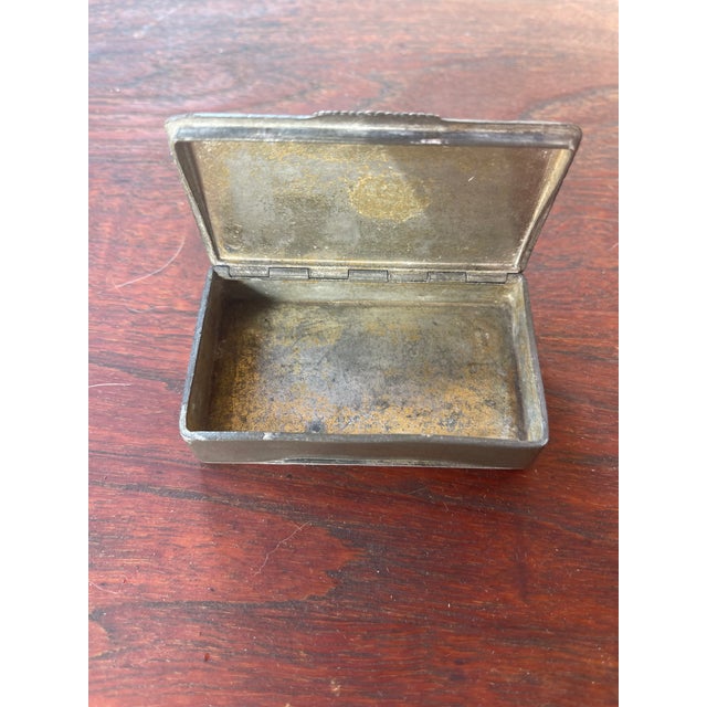 Antique Art Nouveau Early 1900's Eagle & Floral Silver Plated Snuff Box For Sale In Santa Fe - Image 6 of 8