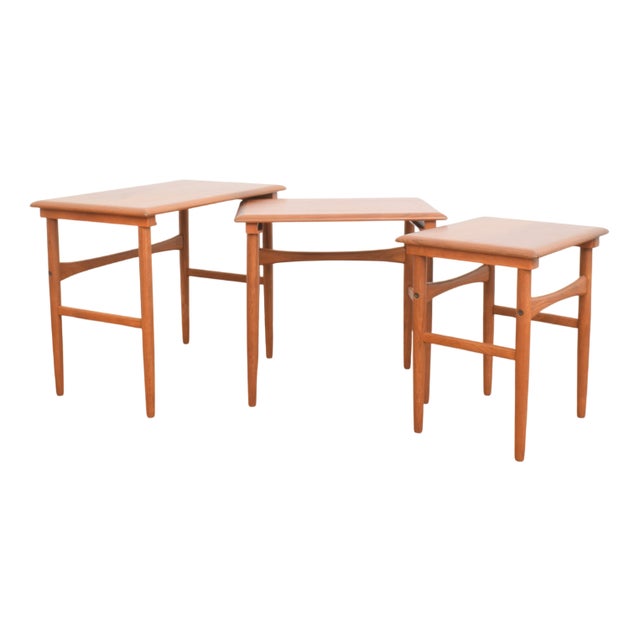 Mid-Century Danish Teak Nesting Tables, 1960s, Set of 3 For Sale