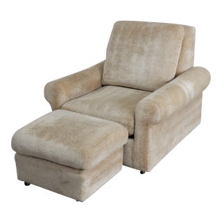 Magni Tan Lounge Chair and Ottoman For Sale