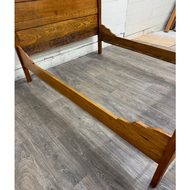 Antique Full Size Victorian Eastlake Carved Oak High Back Bed For Sale In Kansas City - Image 6 of 16