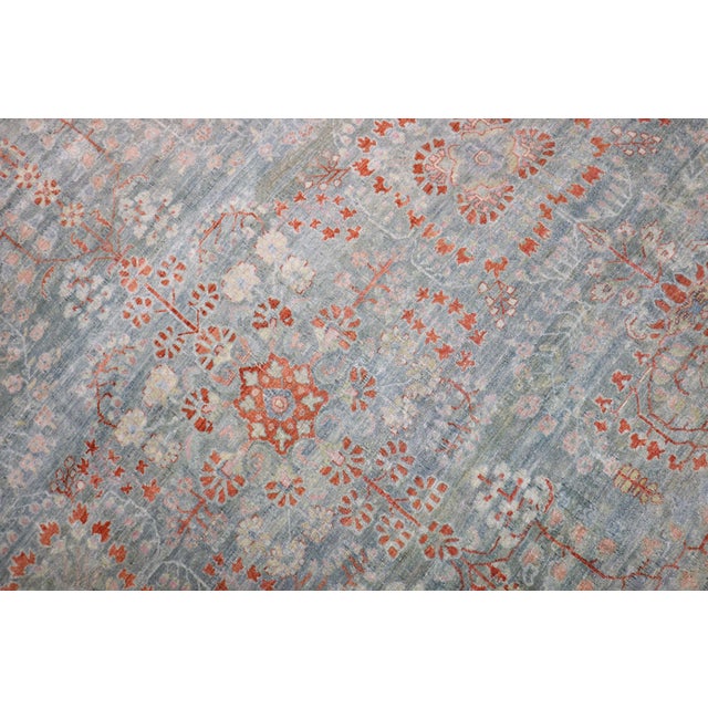 Green Zabihi Collection Oversize Green Antique Sarouk Rug For Sale - Image 8 of 11