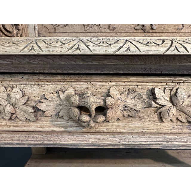 19th Century French Carved Oak Buffet, 1860 For Sale - Image 15 of 17