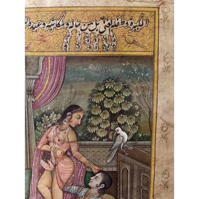 Wood Late 19th Century Framed Set of Kama-Sutra Art - Set of 2 For Sale - Image 7 of 10