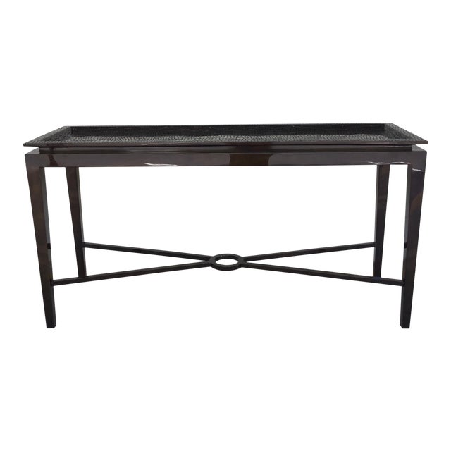 Modern Bronze Lacquer Faux Alligator Console Table Chairish