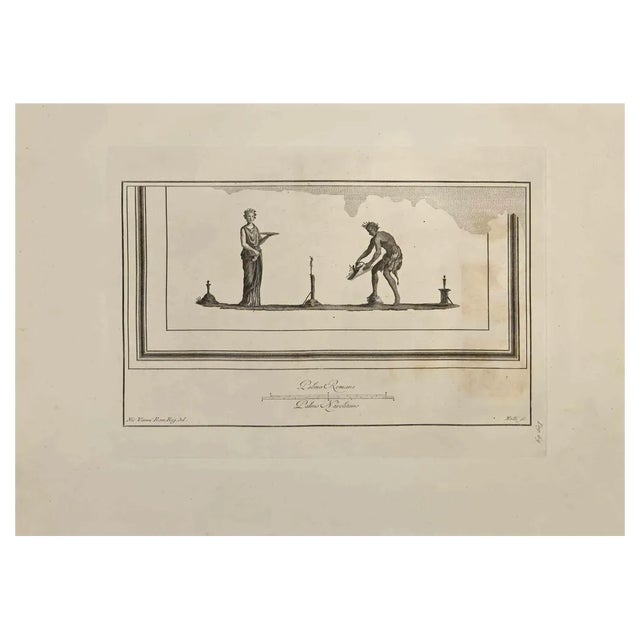 Carlo Nolli, Vesta Goddess and Offering, Etching, 18th Century For Sale