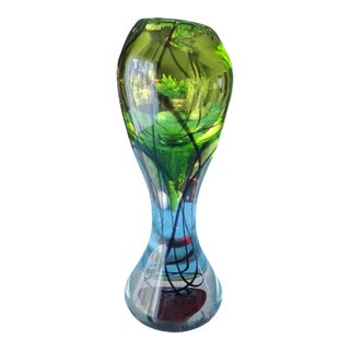 1950s Handblown Art Glass Vase For Sale
