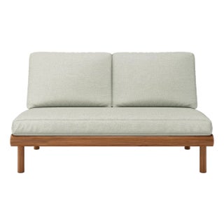 Rishon Teak Outdoor Love Seat - Canvas Granite For Sale