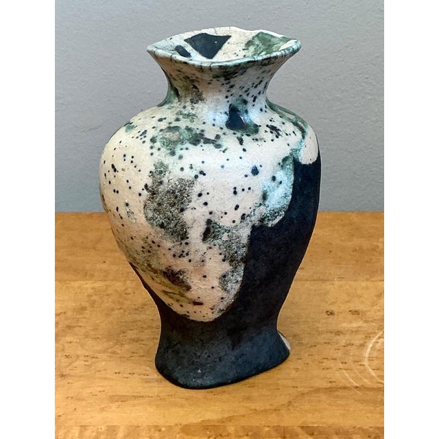 Vintage Abstract Glazed Ceramic Vase For Sale - Image 10 of 12