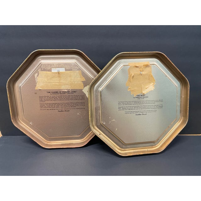 Mid-Century Modern 1960s Francois Boucher Octagonal Wall Hangings - A Pair For Sale - Image 3 of 6