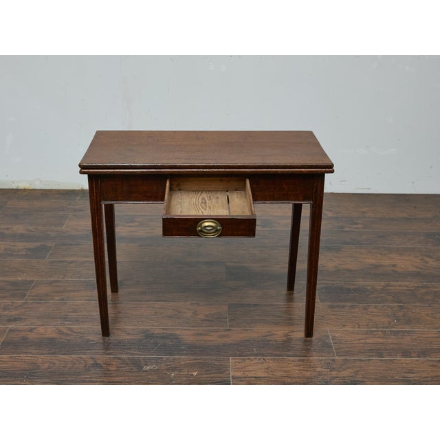 Wood Georgian English Oak Lift-Top Table, Circa 1800 – Versatile Antique Desk For Sale - Image 7 of 12