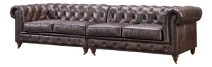 Century Chesterfield Sofa - Dark Brown Leather - 118"