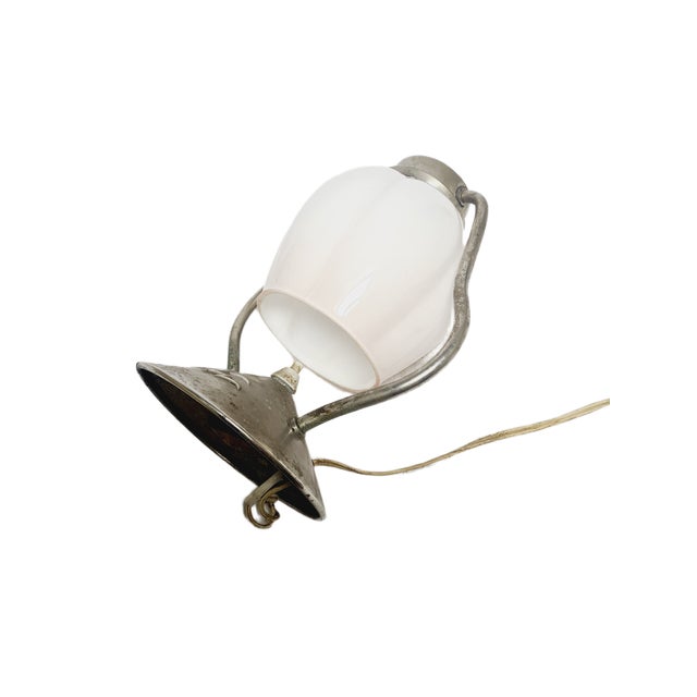 Metal Art Deco Bedside Lamp, Poland, 1950s For Sale - Image 7 of 10
