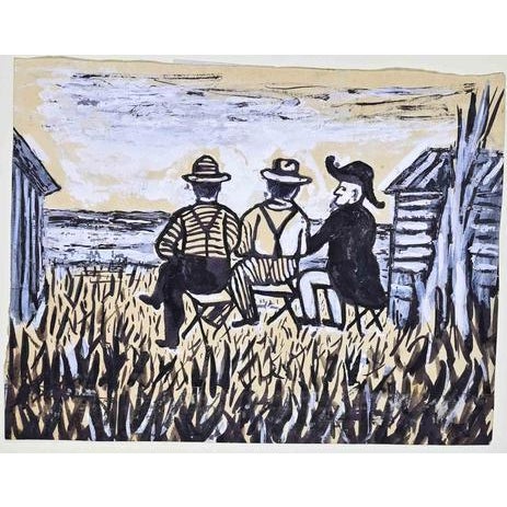 Leo Longanesi, Gentlemen in front on the Sea, 1934, Mixed Media For Sale - Image 3 of 3