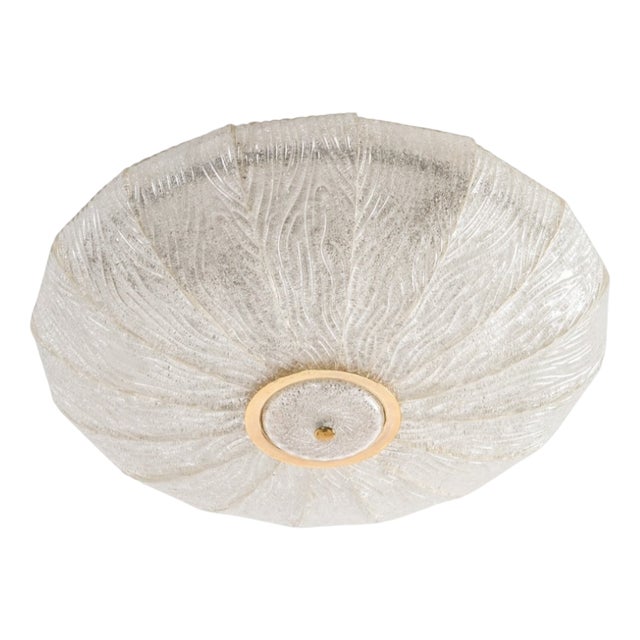 Ceiling Light Royal Model in Iron, Brass and Dew Glass from Barovier and Toso, 1970s For Sale